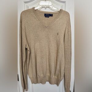 Polo Ralph Lauren Men's Tan V-Neck Sweater